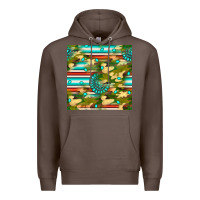 Coffee camouflage serape gemstone seamless pattern Premium Hoodie - BundleAndBundleShop