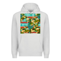 Dove Grey camouflage serape gemstone seamless pattern Premium Hoodie - BundleAndBundleShop