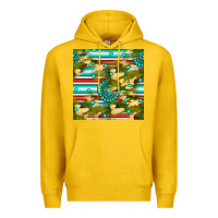 Lemon camouflage serape gemstone seamless pattern Premium Hoodie - BundleAndBundleShop