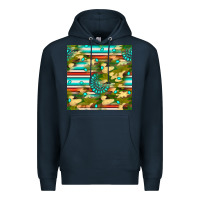 Navy camouflage serape gemstone seamless pattern Premium Hoodie - BundleAndBundleShop