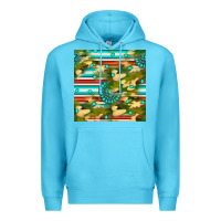 Ocean Blue camouflage serape gemstone seamless pattern Premium Hoodie - BundleAndBundleShop