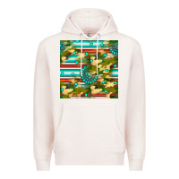 Pale Pink camouflage serape gemstone seamless pattern Premium Hoodie - BundleAndBundleShop