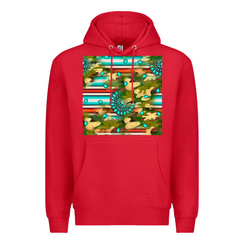 Camouflage Serape Gemstone Seamless Pattern Premium Hoodie by BundleAndBundleShop | Teevron