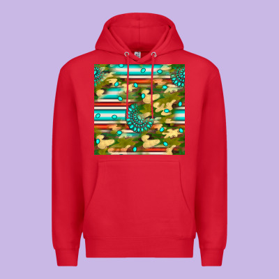 Camouflage Serape Gemstone Seamless Pattern Premium Hoodie Designed By Bundleandbundleshop