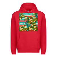 Red camouflage serape gemstone seamless pattern Premium Hoodie - BundleAndBundleShop