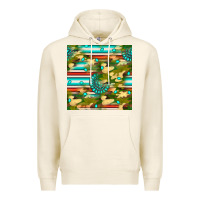 Tofu camouflage serape gemstone seamless pattern Premium Hoodie - BundleAndBundleShop