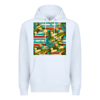 White camouflage serape gemstone seamless pattern Premium Hoodie - BundleAndBundleShop