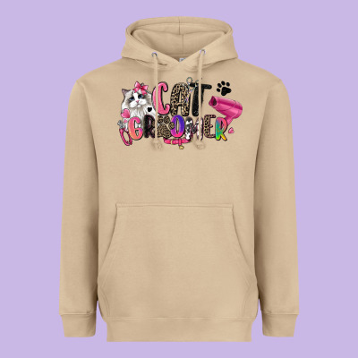 Cat Groomer Heavyweight Hoodie Designed By Zillion Design Studio