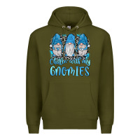 Army Green chillin' with my gnomies Premium Hoodie - JahusDesignShop
