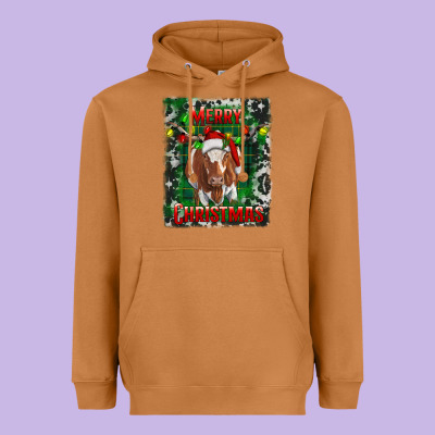 Heavyweight Hoodie Western Merry Christmas Longhorn Cow
