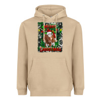 Mushroom Western Merry Christmas Longhorn Cow Heavyweight Hoodie - RanaPortraitStore