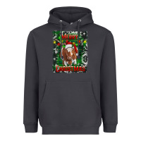 Smoke Western Merry Christmas Longhorn Cow Heavyweight Hoodie - RanaPortraitStore