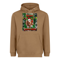 Toasted Coconut Western Merry Christmas Longhorn Cow Heavyweight Hoodie - RanaPortraitStore