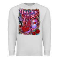 Dove Grey nursing is a work of heart Premium Sweatshirt - RanaPortraitStore