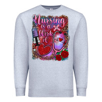 Heather Grey nursing is a work of heart Premium Sweatshirt - RanaPortraitStore