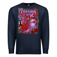 Navy nursing is a work of heart Premium Sweatshirt - RanaPortraitStore