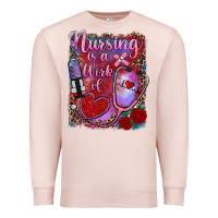 Pale Pink nursing is a work of heart Premium Sweatshirt - RanaPortraitStore