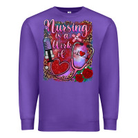 Purple nursing is a work of heart Premium Sweatshirt - RanaPortraitStore