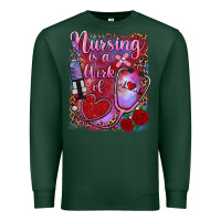 Sports Green nursing is a work of heart Premium Sweatshirt - RanaPortraitStore