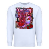 White nursing is a work of heart Premium Sweatshirt - RanaPortraitStore