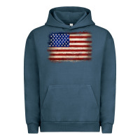 Pigment Midnight Navy American flag Urban Hoodie - JahusDesignShop