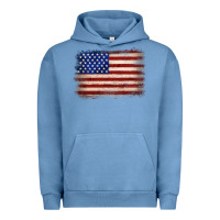 Pigment Pebble Blue American flag Urban Hoodie - JahusDesignShop