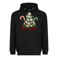 Black Merry Christmas Volleyball Heavyweight Hoodie - RanaPortraitStore
