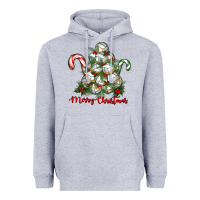 Heather Grey Merry Christmas Volleyball Heavyweight Hoodie - RanaPortraitStore