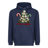 Navy Merry Christmas Volleyball Heavyweight Hoodie - RanaPortraitStore
