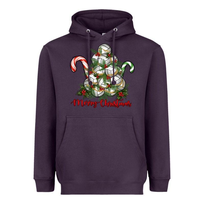 Merry Christmas Volleyball Heavyweight Hoodie by RanaPortraitStore | Teevron