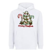 White Merry Christmas Volleyball Heavyweight Hoodie - RanaPortraitStore