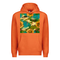 Carrot camouflage turquoise glitter sunflowers seamless pattern Premium Hoodie - BundleAndBundleShop