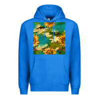 True Royal camouflage turquoise glitter sunflowers seamless pattern Premium Hoodie - BundleAndBundleShop