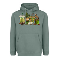 Sage bear coffee cups Heavyweight Hoodie - texasbilliewilder