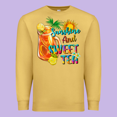 Sunshine And Sweet Tea Premium Sweatshirt Designed By Texasbilliewilder