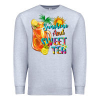 Heather Grey sunshine and sweet tea Premium Sweatshirt - texasbilliewilder