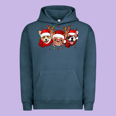 Christmas Dogs Corgi Chihuahua Frenchie Urban Hoodie Designed By Jasminsmagicworld
