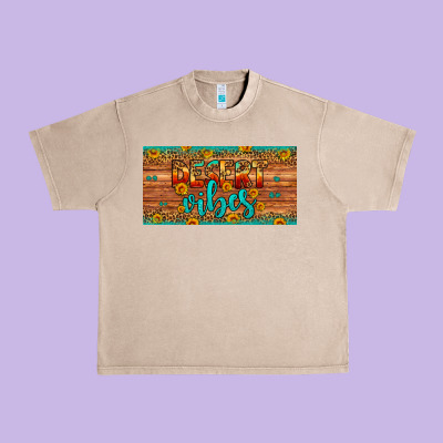 Desert Vibes License Plate Urban Heavy Tee Designed By Artiststas