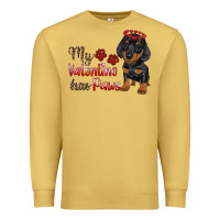 Antique Gold my valentine has paws Premium Sweatshirt - RanaPortraitStore