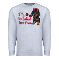 Heather Grey my valentine has paws Premium Sweatshirt - RanaPortraitStore