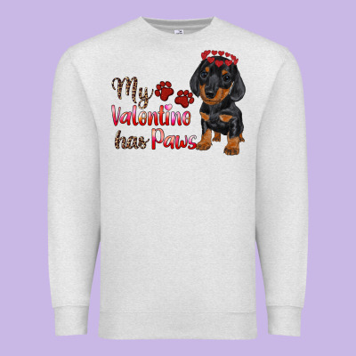 My Valentine Has Paws Premium Sweatshirt Designed By Ranaportraitstore