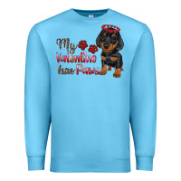 Ocean Blue my valentine has paws Premium Sweatshirt - RanaPortraitStore