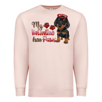 Pale Pink my valentine has paws Premium Sweatshirt - RanaPortraitStore