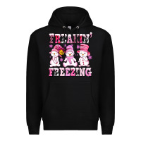 Black freaking freezing with Snowmans Premium Hoodie - AdoDesignShop