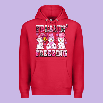Freaking Freezing With Snowmans Premium Hoodie Designed By Adodesignshop