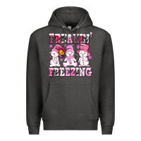 Charcoal Heather freaking freezing with Snowmans Premium Hoodie - AdoDesignShop