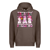 Coffee freaking freezing with Snowmans Premium Hoodie - AdoDesignShop