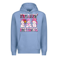 Colony Blue freaking freezing with Snowmans Premium Hoodie - AdoDesignShop