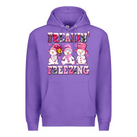 Purple freaking freezing with Snowmans Premium Hoodie - AdoDesignShop