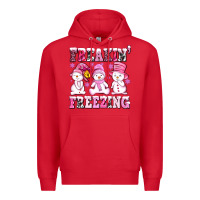 Red freaking freezing with Snowmans Premium Hoodie - AdoDesignShop